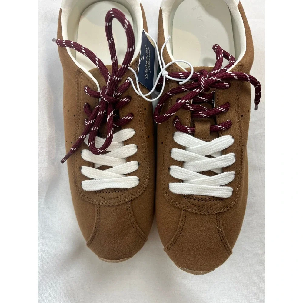 Universal Thread Cognac Brown‎ Faux Suede Jogger Sneakers Memory Foam 9.5 NEW